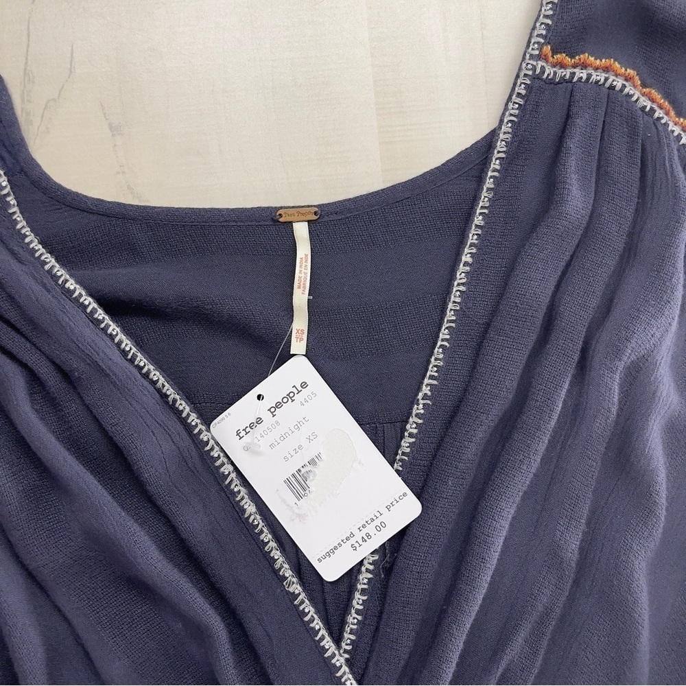 NWT $148 FREE PEOPLE Delilah midnight long sleeve boho mini dress XS - Picture 7 of 9